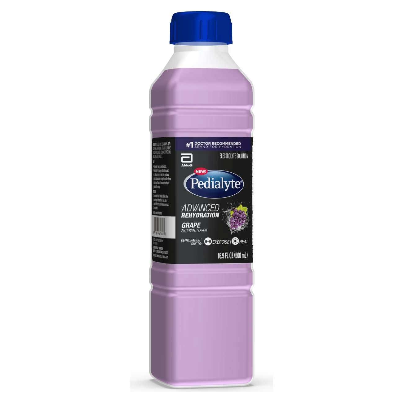 Pedialyte Advanced Rehydration Grape Electrolyte Solution, 500 Milliliter -- 12 per case