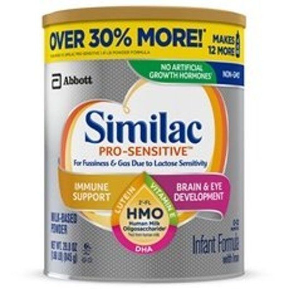 Similac Pro Sensitive for Fussiness and Gas Milk Based Powder Infant Formula with Iron, 29.8 Ounce Can -- 6 per case
