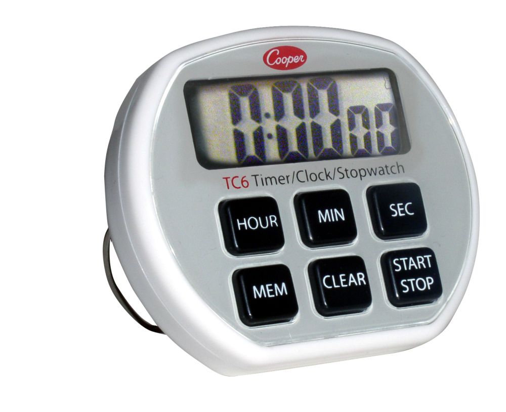 Cooper-atkins Stopwatch Timer, 24 Hour, With Clock