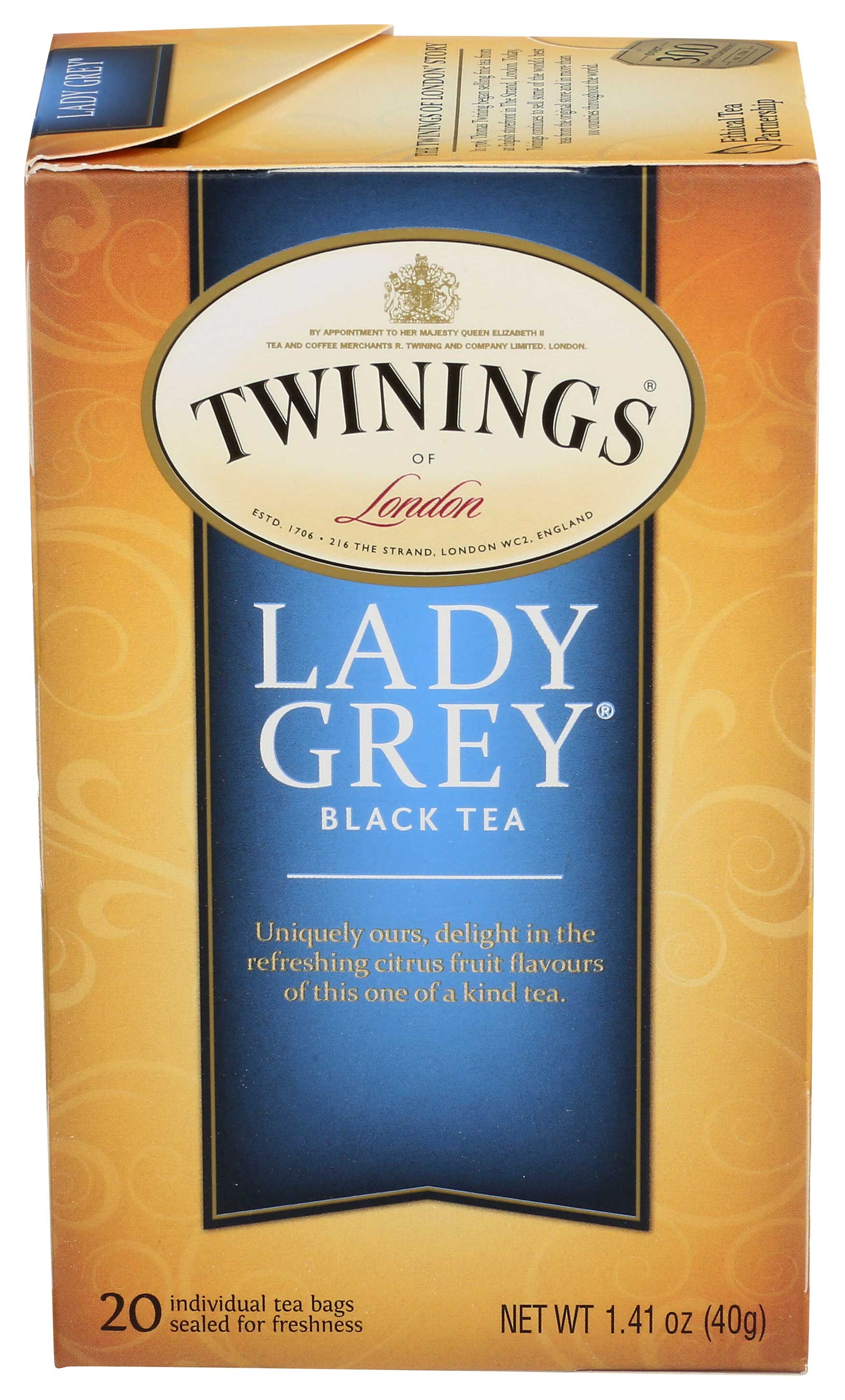 Twinings Lady Grey Tea, 20 Per Pack -- 6 Packs Per Case.