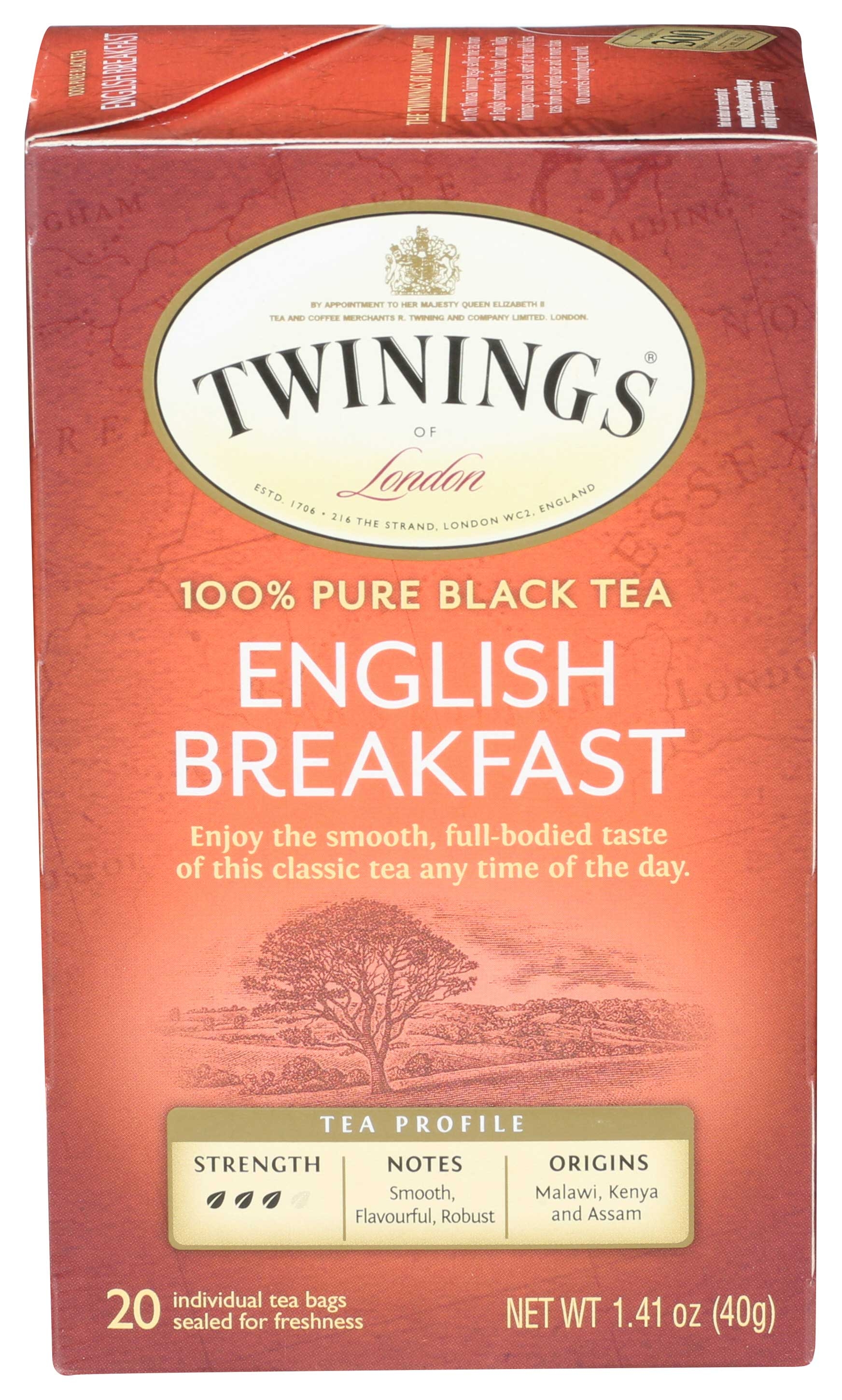 Twinings English Breakfast Tea, 20 Per Pack -- 6 Packs Per Case.