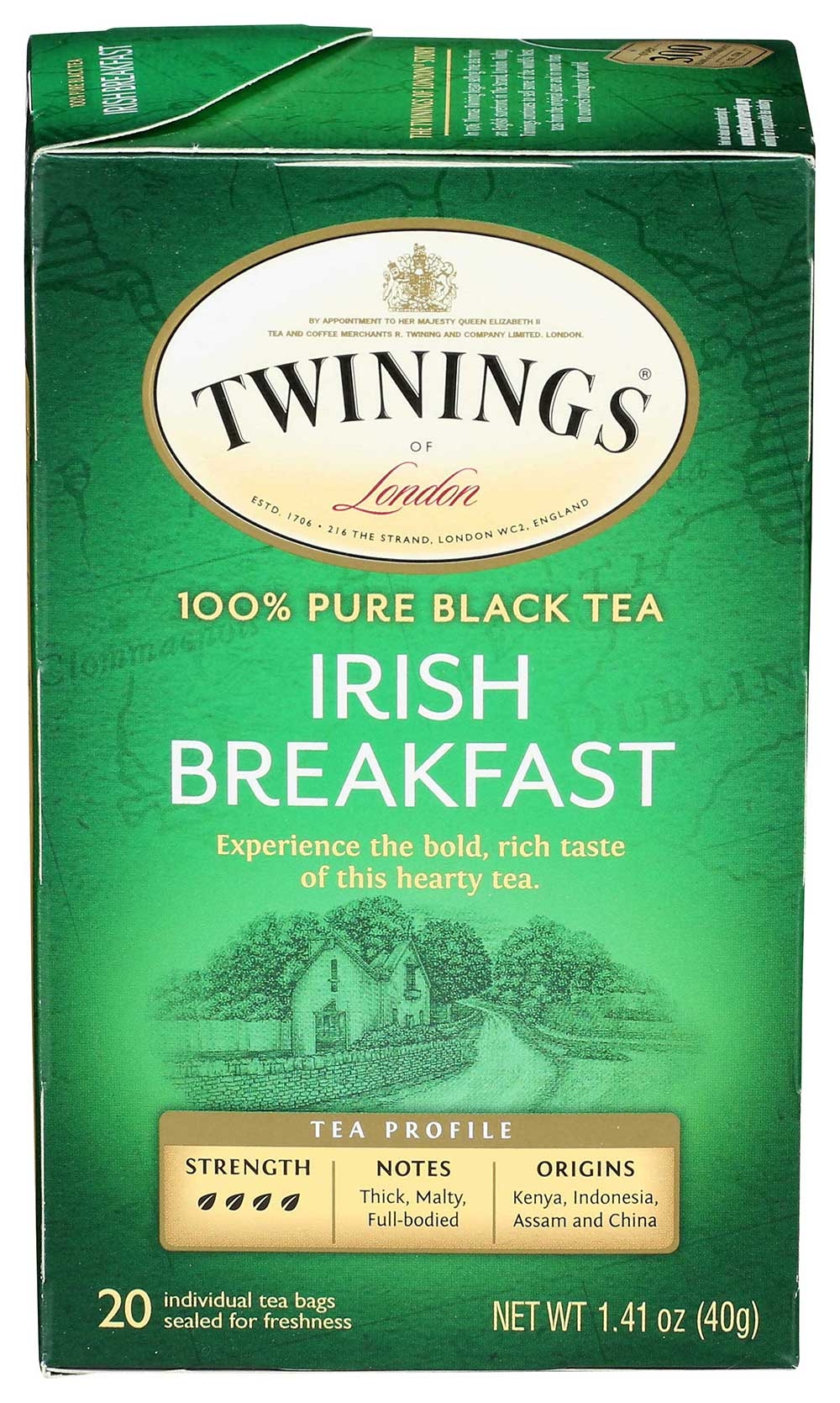 Twinings Irish Breakfast Tea, 20 Per Pack -- 6 Packs Per Case.