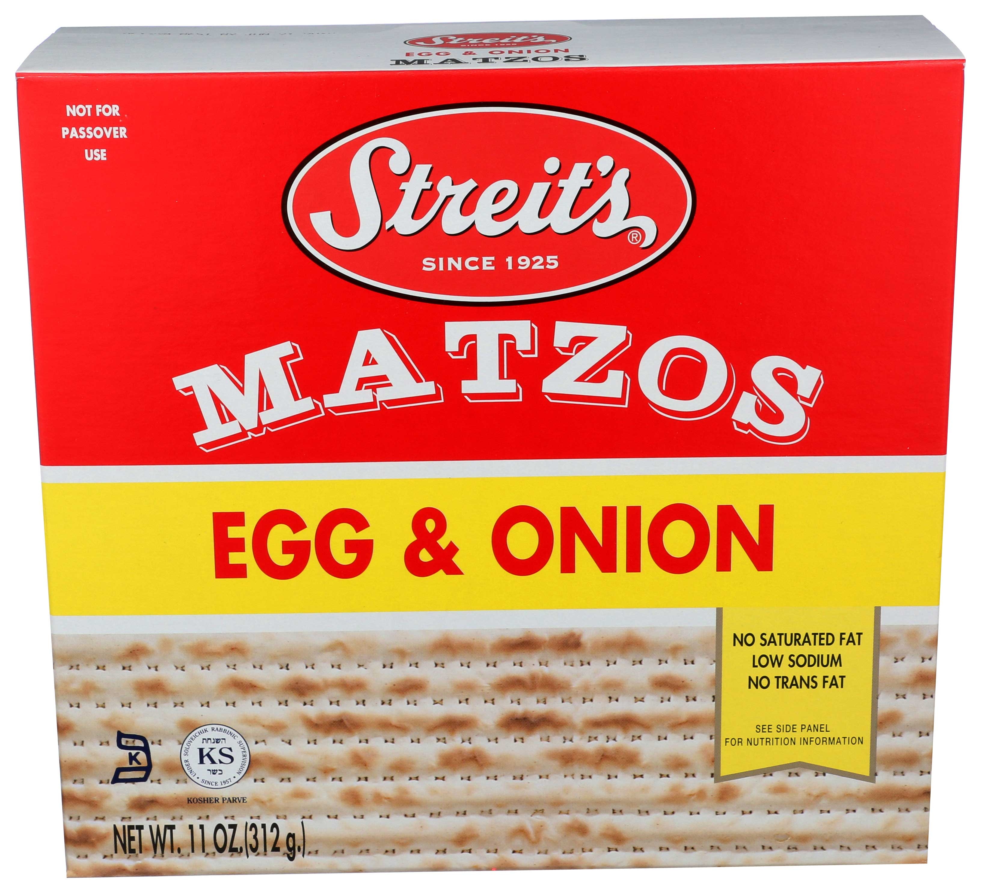 Streits Egg and Onion Matzo, 11 Ounce -- 12 per case
