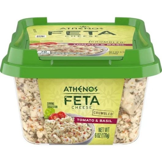 Athenos Crumbled Tomato and Basil Feta Cheese, 6 Ounce -- 12 per case