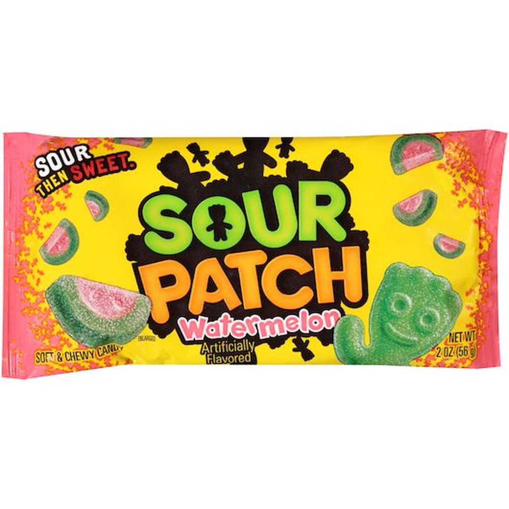 Sour Patch Kids Watermelon Fat Free Soft and Chewy Candy, 2 Ounce - 288 per case