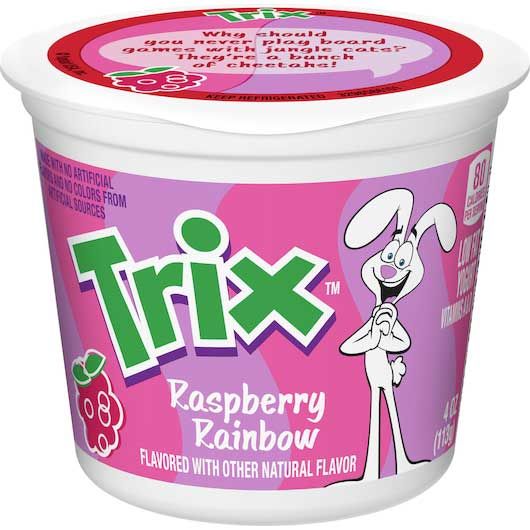 Yoplait Trix Raspberry Rainbow Yogurt, 4 Ounce -- 48 Per Case
