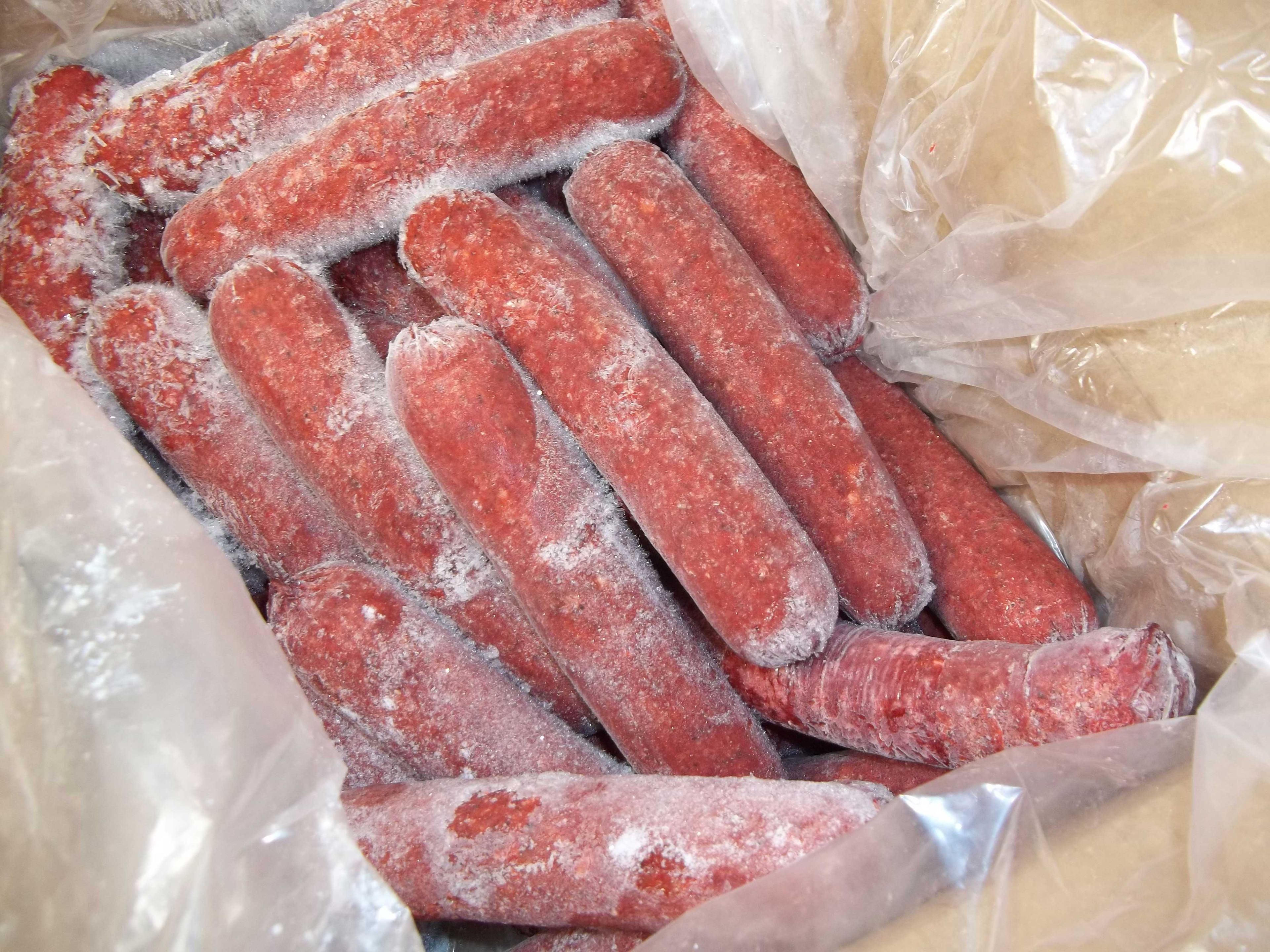 Tasty Brand 6 Inch Skinless Red Pork And Beef Smoked Sausage, 10 Pound