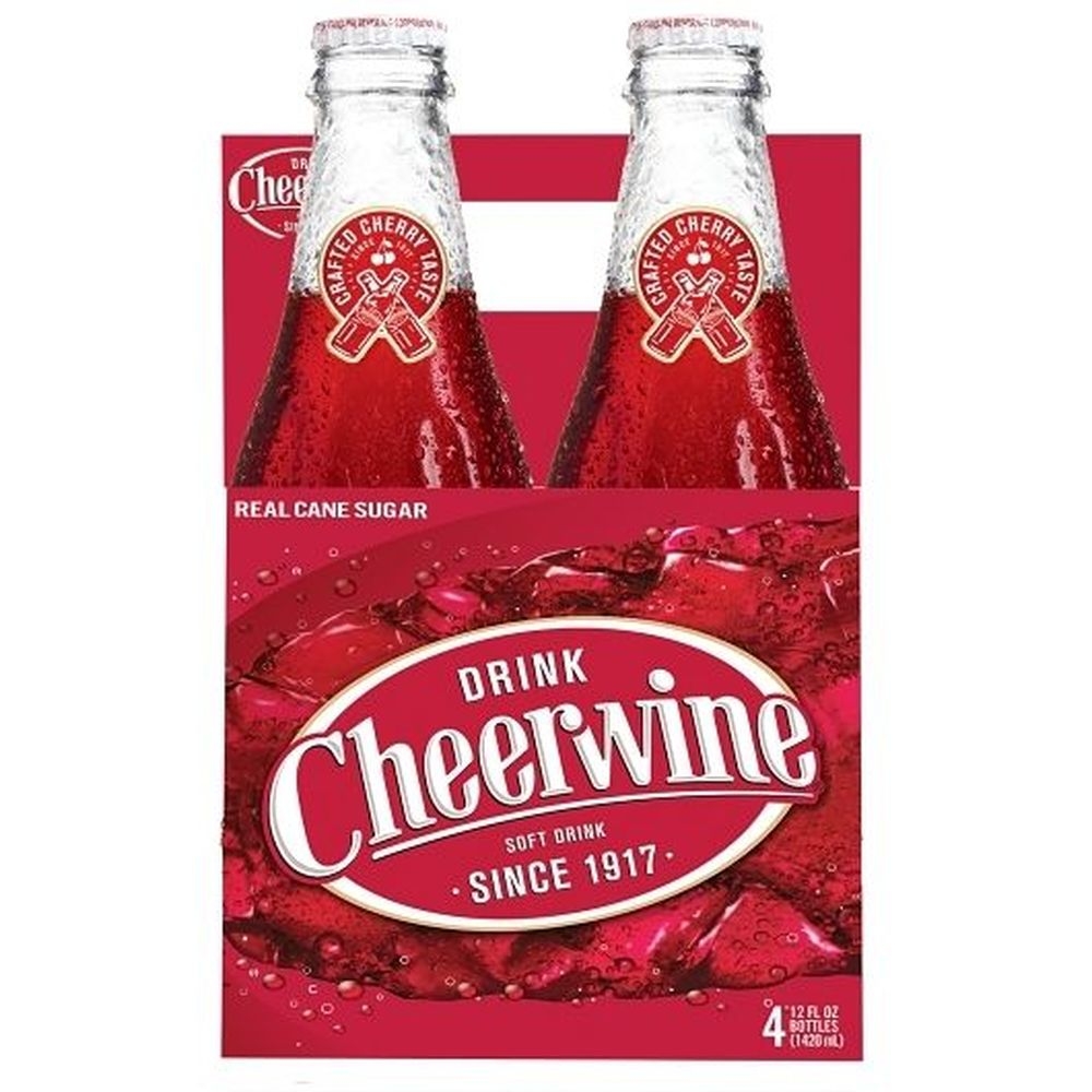 Cheerwine Soft Drink, 12 Fluid Ounce Glass Bottle -- 24 per case
