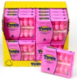 Peeps Pink Marshmallow Chicks - 10 count per pack -- 24 packs per case