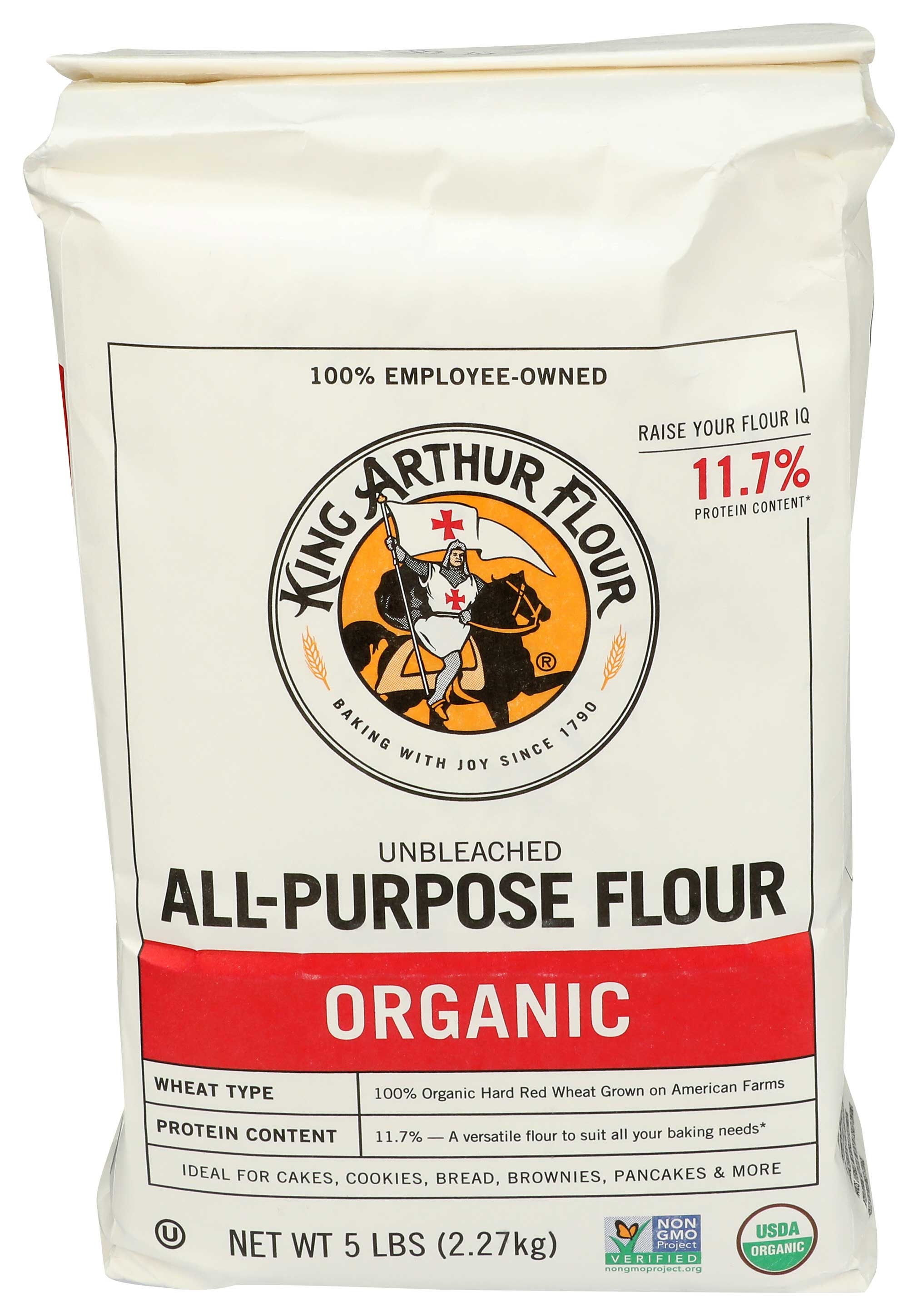 King Arthur Artisan Organic All Purpose Flour, 5 Pound -- 6 per case.