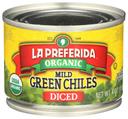 La Preferida Organic Mild Diced Green Chiles, 4 Fluid Ounce -- 12 per case.
