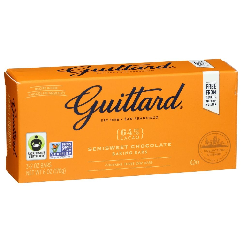Guittard 2 Ounce Semisweet Chocolate Baking Bar, 3 Count -- 12 Per Case