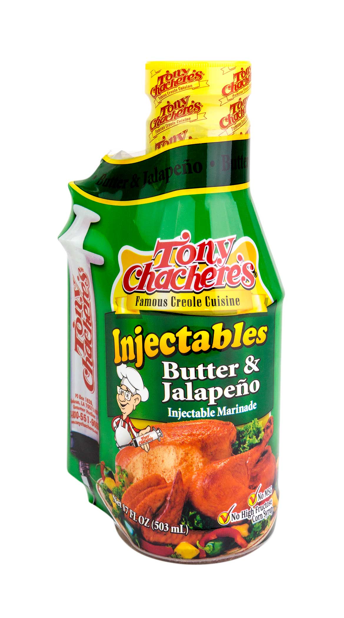 Tony Chacheres Creole Butter and Jalapeno Injectable Marinade, 17 Ounce -- 6 per case