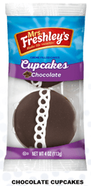 Mrs.Freshleys Creme Filled Chocolate Cupcake, 4 Ounce -- 36 per case.