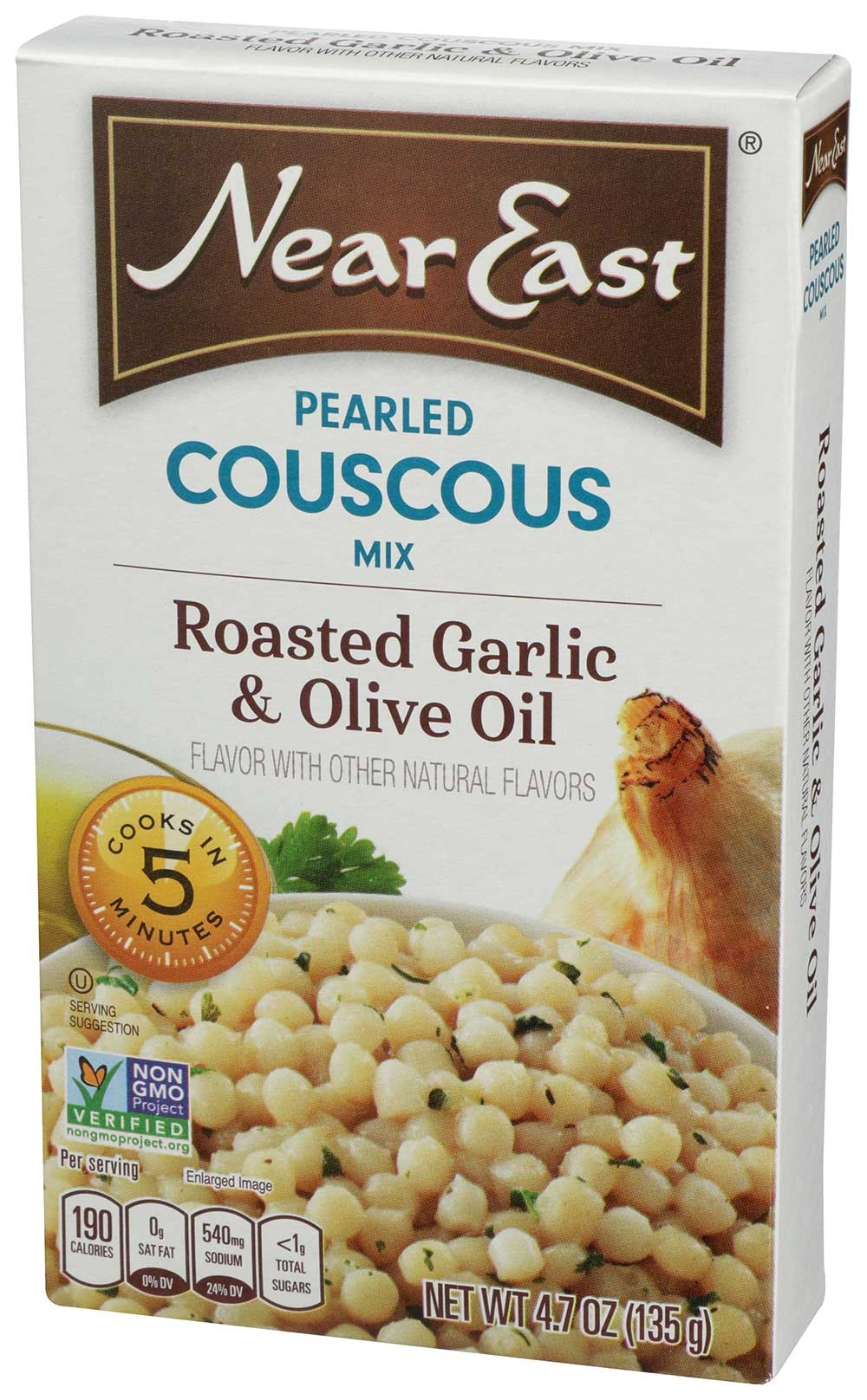 Near East Roasted Garlic and Olive Oil Pearled Couscous Mix, 4.7 Ounce -- 12 per case.