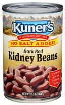 Kuners No Salt Added Dark Red Kidney Beans, 15 Ounce -- 12 per case