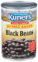 Kuners No Salt Added Black Beans, 15 Ounce -- 12 per case
