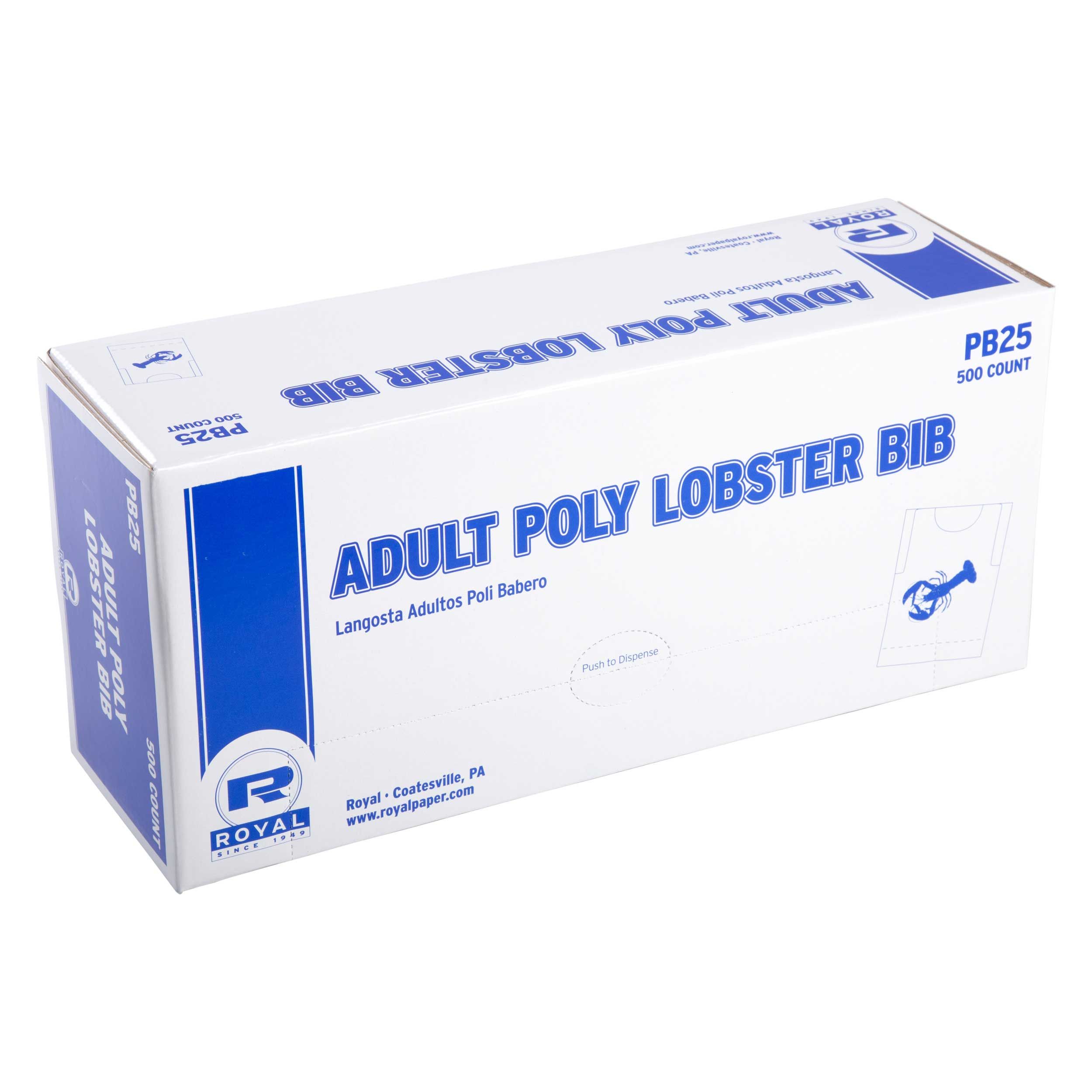 Royal Lobster Adult Poly Bib -- 2500 Per Case