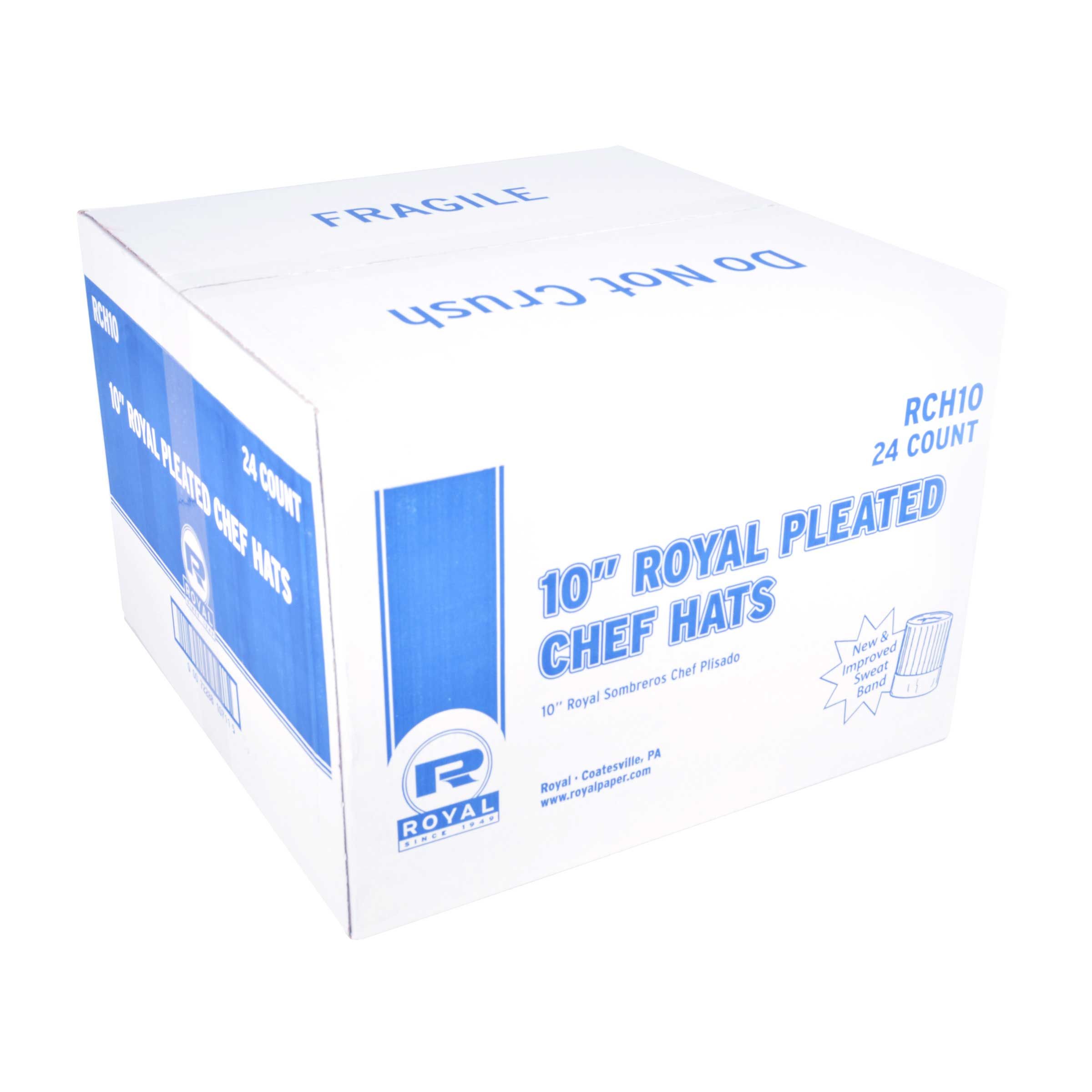 Royal Pleated Chef Hat With Comfort Band, 10 Inch -- 24 Per Case