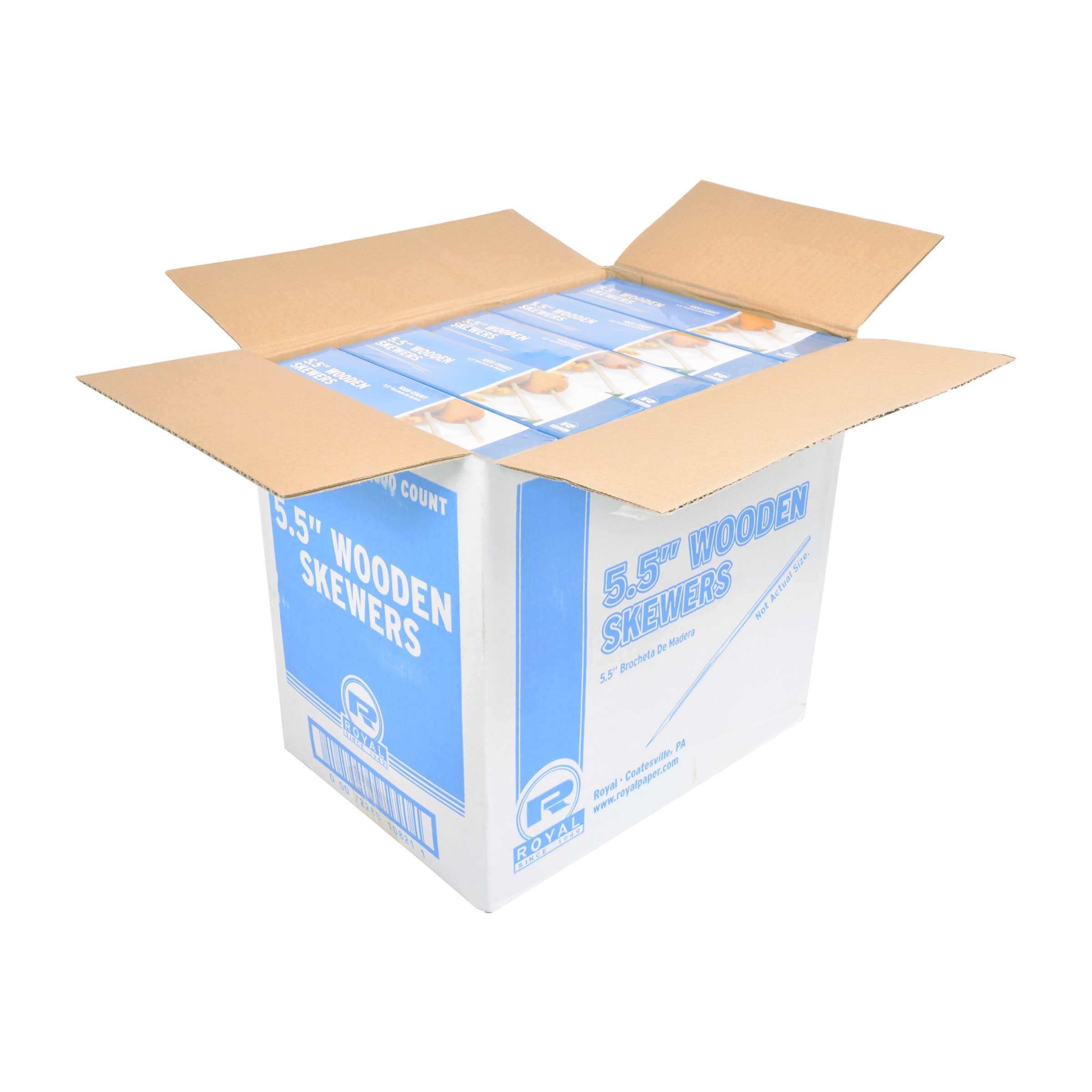 Royal 5.5 Inch Wood Skewer, 1000 Count -- 10 Per Case
