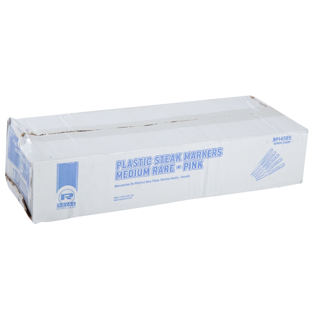 Royal Plastic Pink Medium Rare Steak Marker -- 5000 per case.