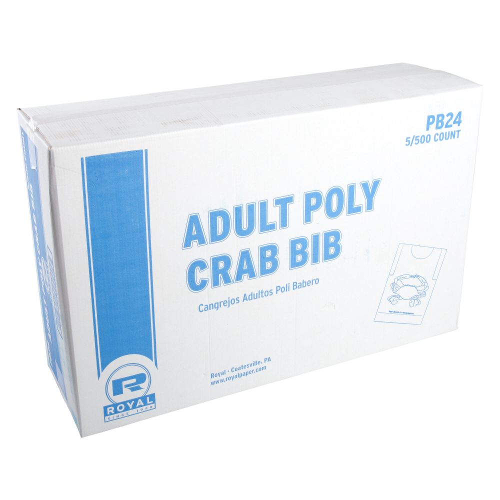 Royal Crab Adult Poly Bib -- 2500 Per Case