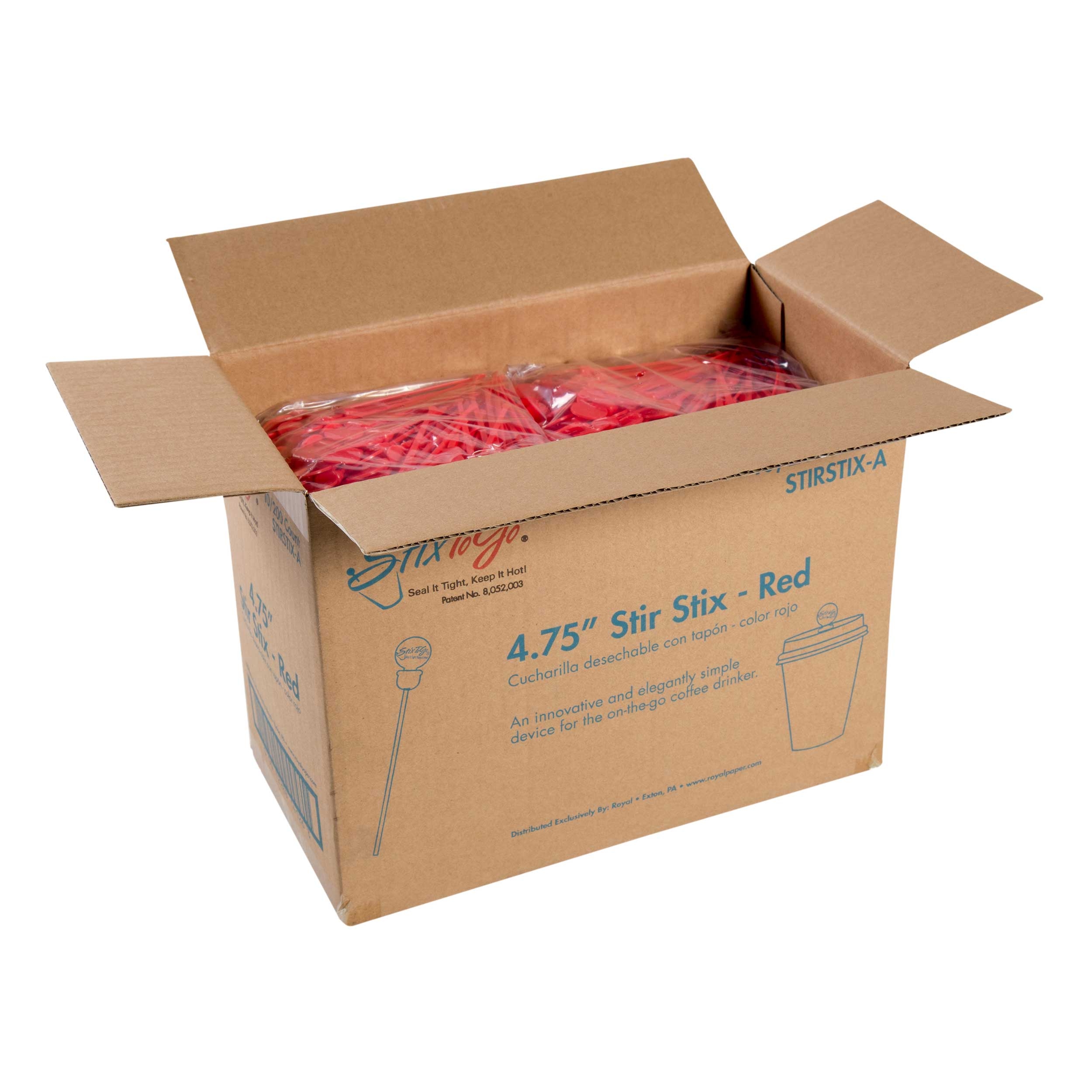 Royal Red Stir Stix Plug, 4.75 inch -- 2000 per case.