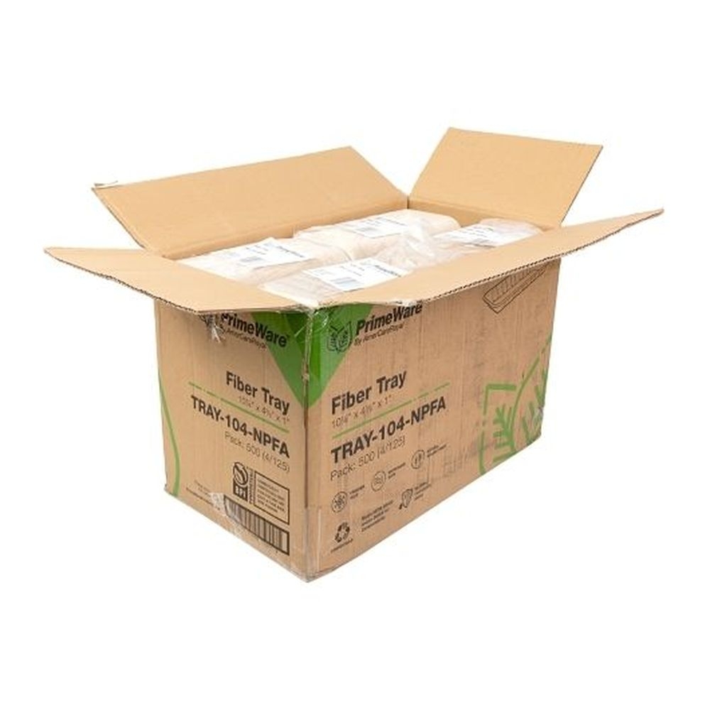 Amercareroyal 10.25 X 4.38 X 1 Inch Molded Tan Fiber Tray, 125 Count -- 4 Per Case