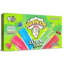 Warheads Watermelon Blue Raspberry Apple and Black Cherry Freezer Pop, 10 count -- 12 per case