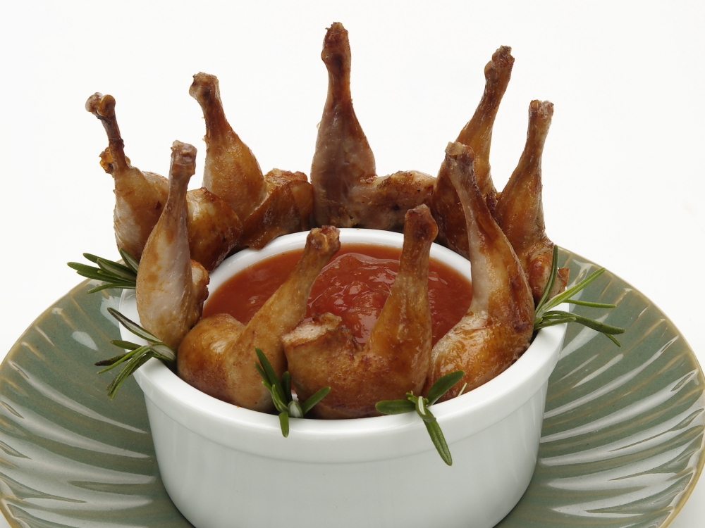 Manchester Farms Marinated Quail Leg -- 300 per case.