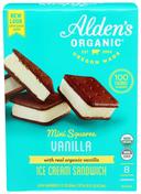 Aldens Organic Vanilla Mini Square Ice Cream Sandwich, 2 Fluid Ounce - 8 count per pack -- 12 packs per case