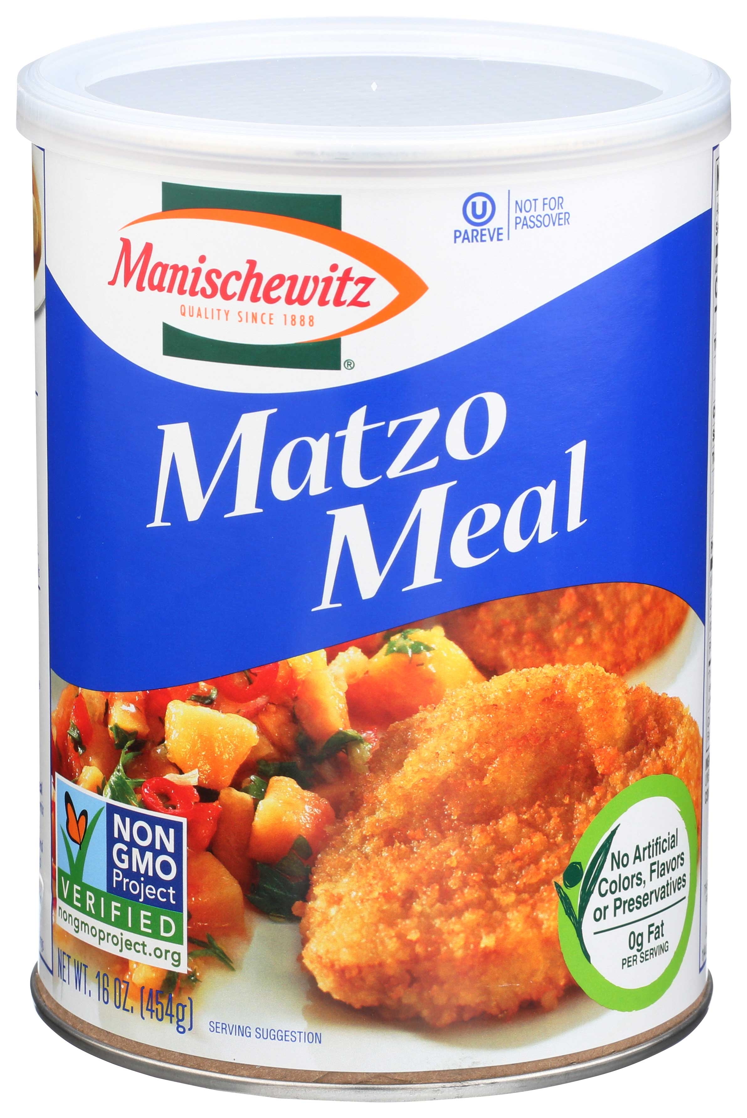 Manischewitz Matzo Meal Canister - 16 ounce -- 12 per case.