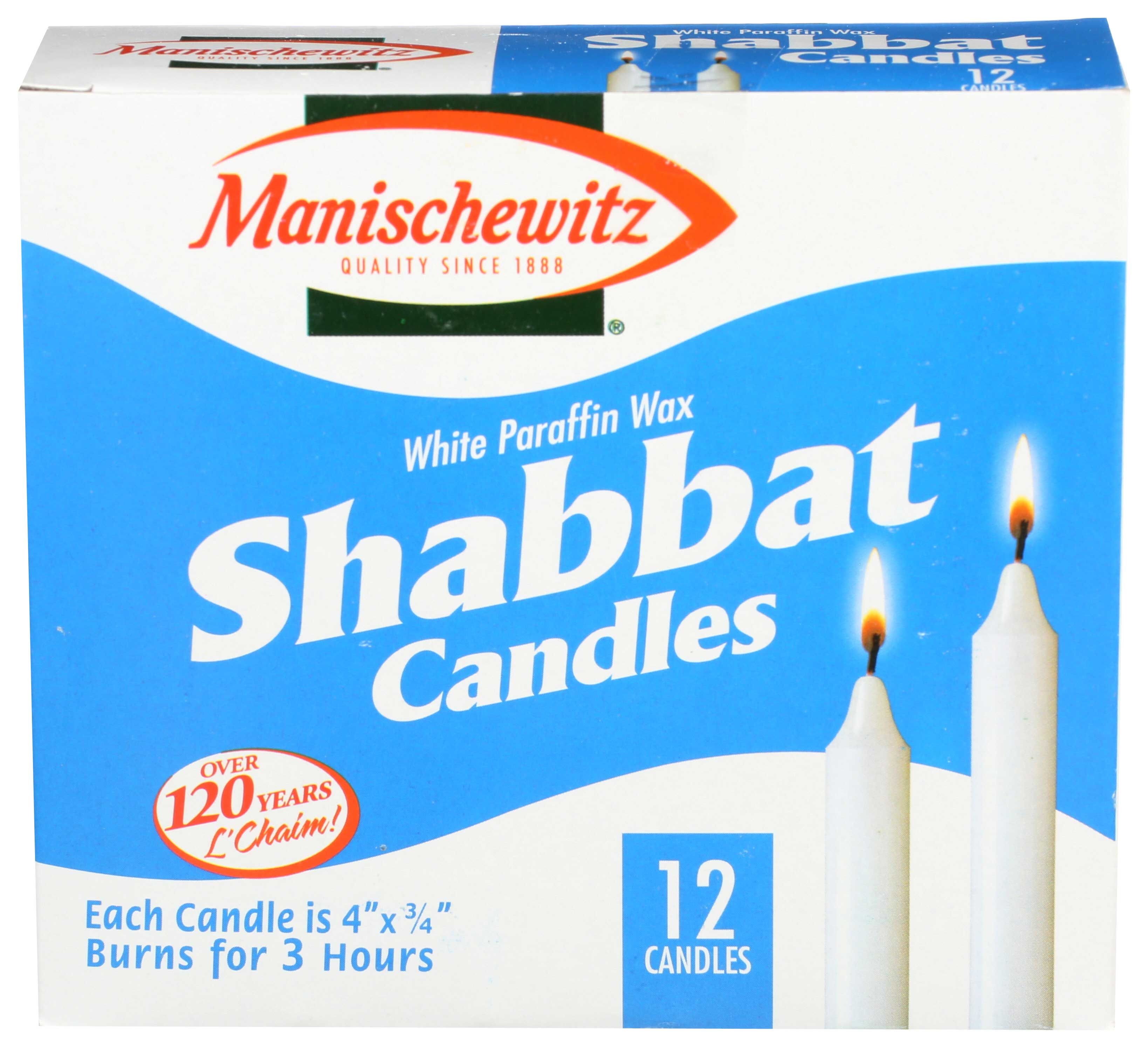 Manischewitz Shabbat Utility Candles, 12 Count -- 24 Per Case