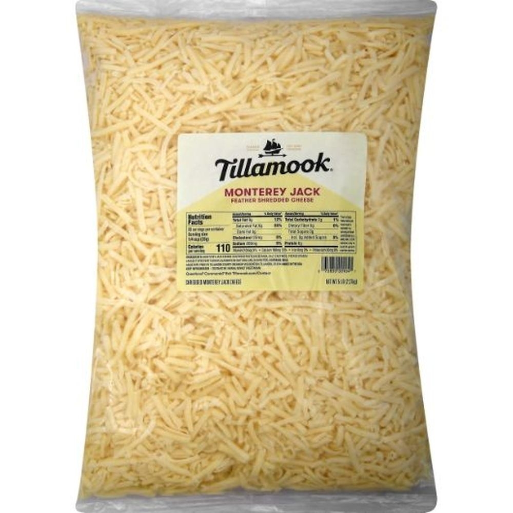 Tillamook Shredded Monterey Jack Cheese, 5 Pound -- 4 per case