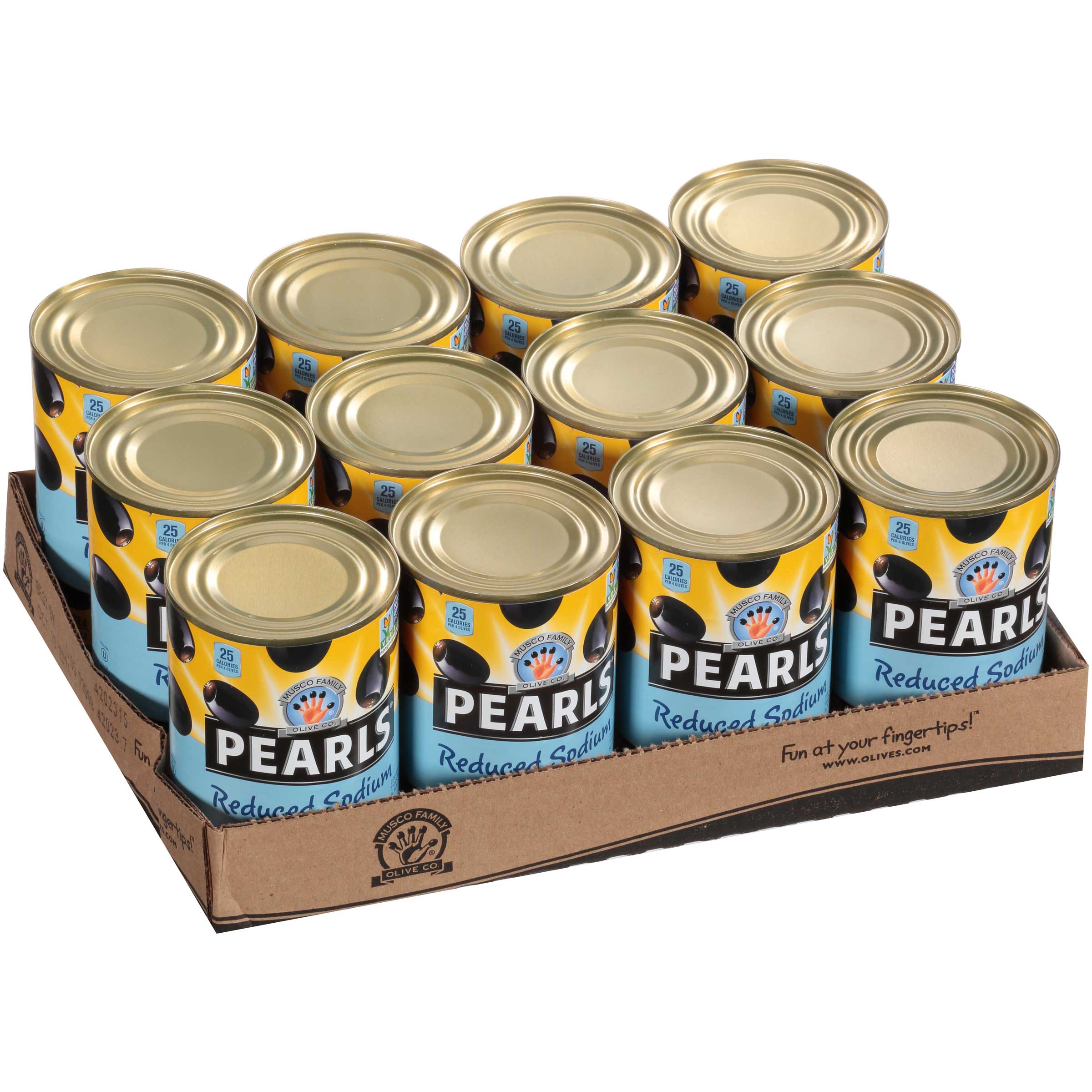 Pearls Reduced Sodium Large Pitted Olives, 6 Ounce -- 12 Per Case