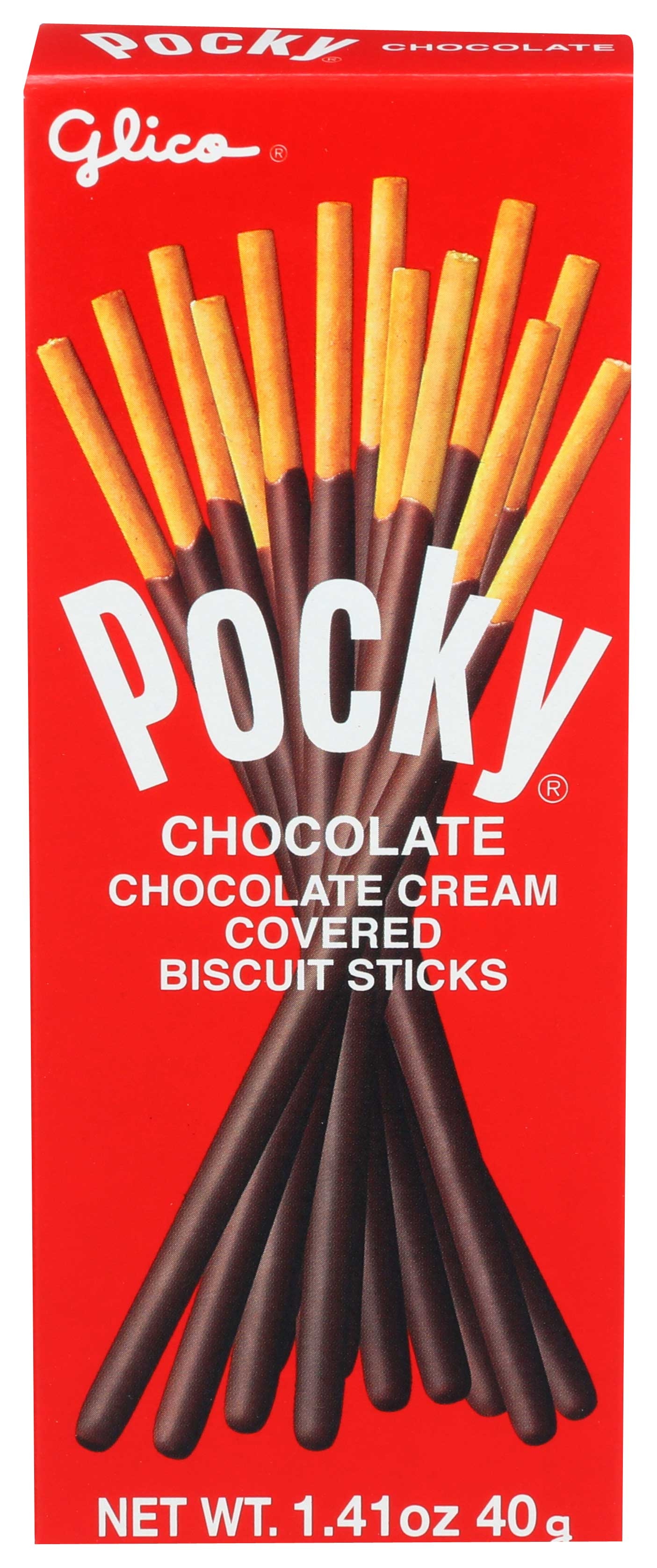 Glico Pocky Chocolate Cookie Stick, 1.41 Ounce -- 20 per case.