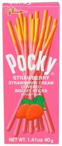 Glico Pocky Strawberry Cream Covered Biscuit Sticks, 1.41 Ounce -- 20 per case