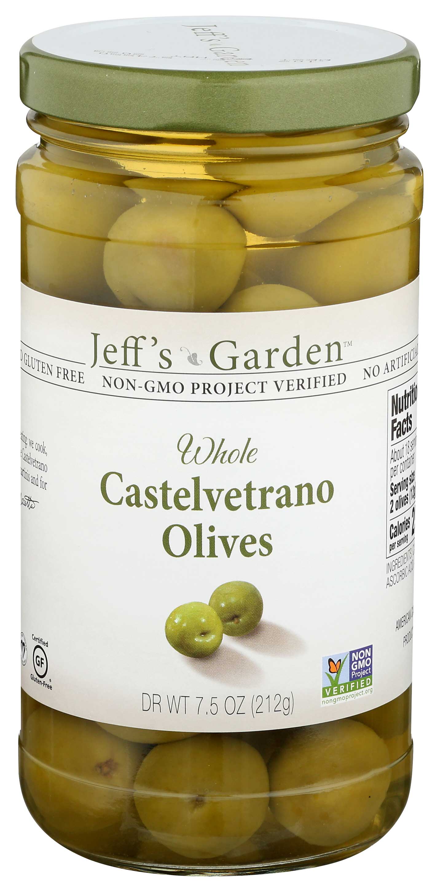 Jeff's Natural Whole Castelvetrano Olives, 7.5 Ounce -- 6 Per Case