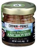 Crown Prince Natural Anchovy Fillet in Olive Oil, 1.5 Ounce -- 18 per case.