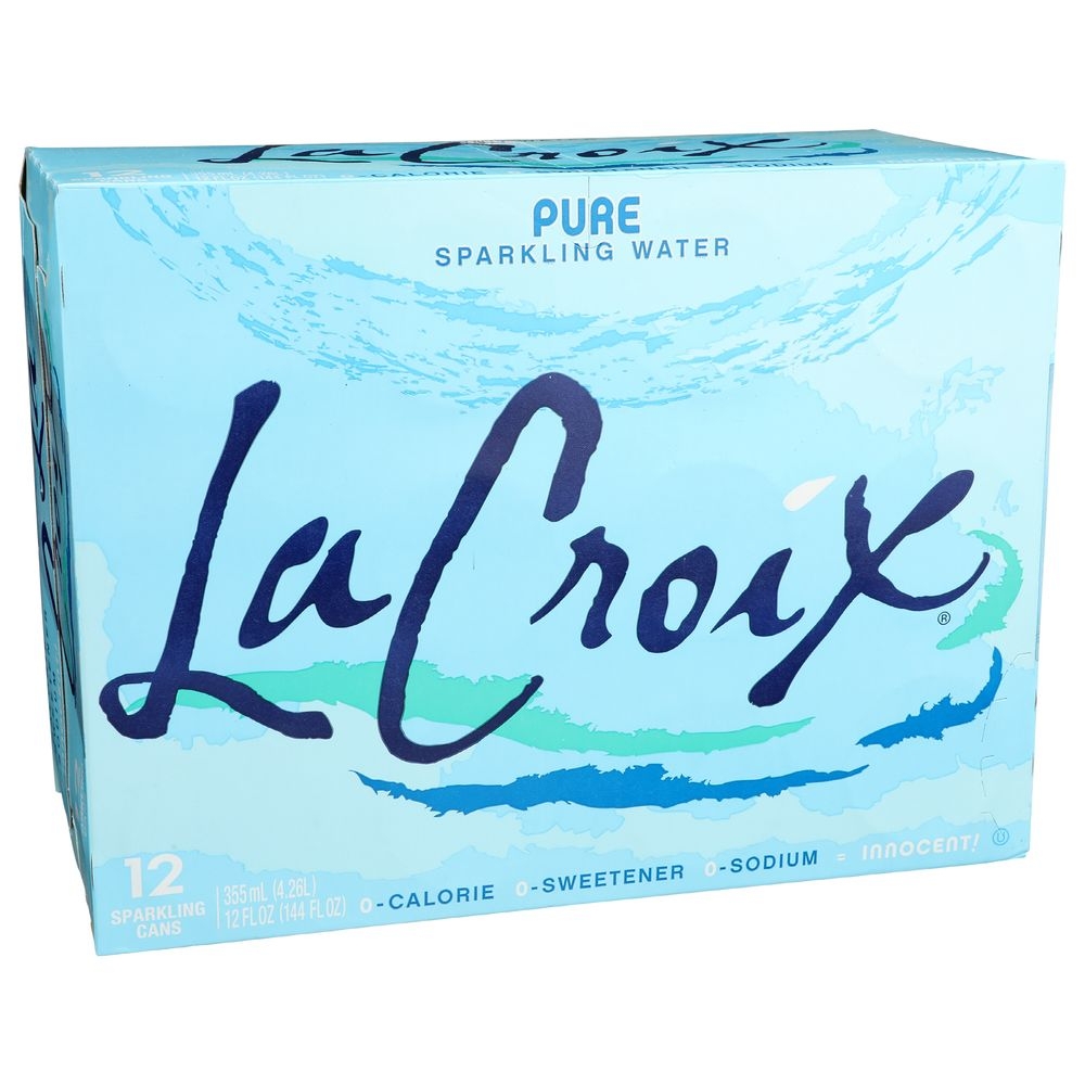 Lacroix Natural Sparkling Water, 12 Fluid Ounce Can -- 24 per case.