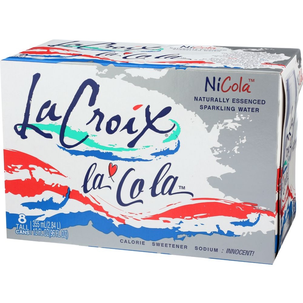 LaCroix Natural Nicola Lacola Sparkling Water, 12 Fluid Ounce - 8 count per pack -- 3 packs per case