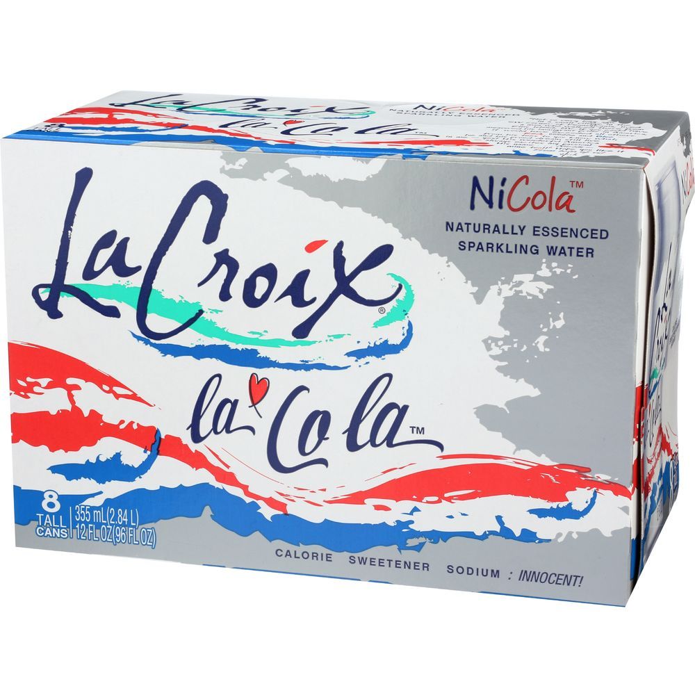 Lacroix Natural Nicola Lacola Sparkling Water, 12 Fluid Ounce - 8 Count Per Pack -- 3 Packs Per Case