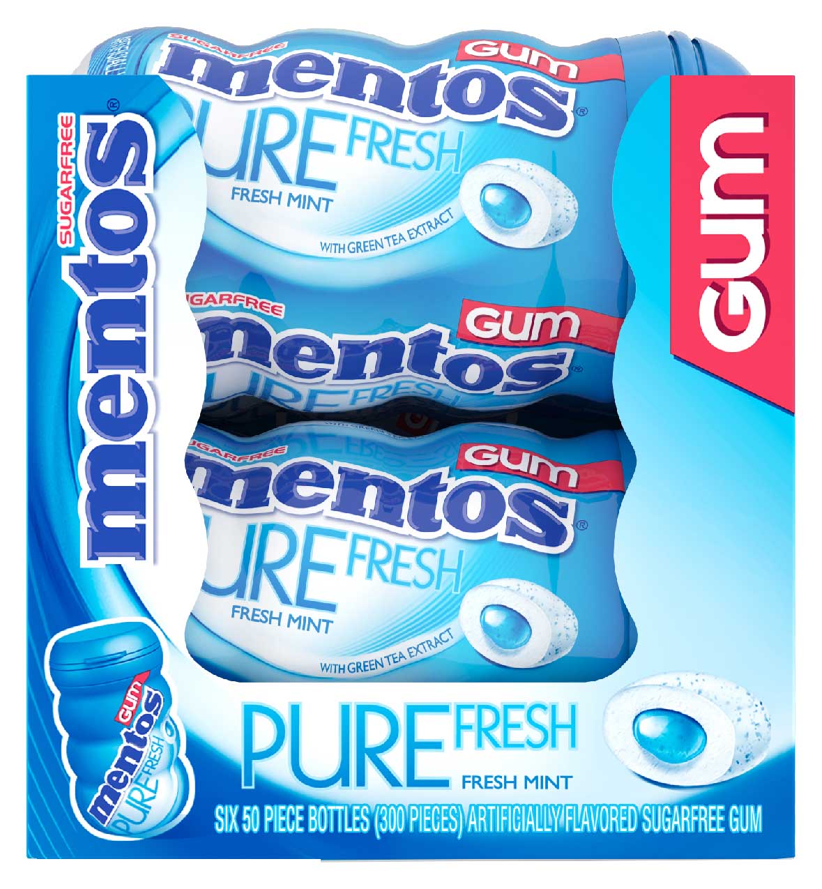 Mentos Pure Fresh Mint Fresh Gum -- 36 per case.