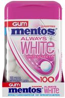 Mentos Always White Bubble Fresh Sugar Free Gum, 100 count per pack -- 24 per case