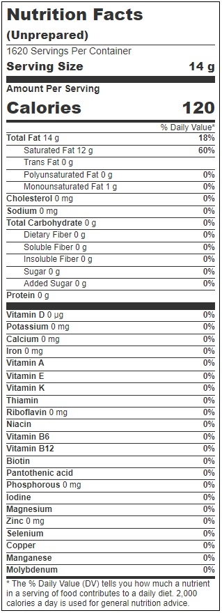 Lou Ana Premium Colored Coconut Popping Oil, 50 Pound Pail