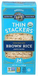 Lundberg Family Farms Organic Thin Stackers Lightly Salted Brown Rice Cake, 6 Ounce -- 6 per case