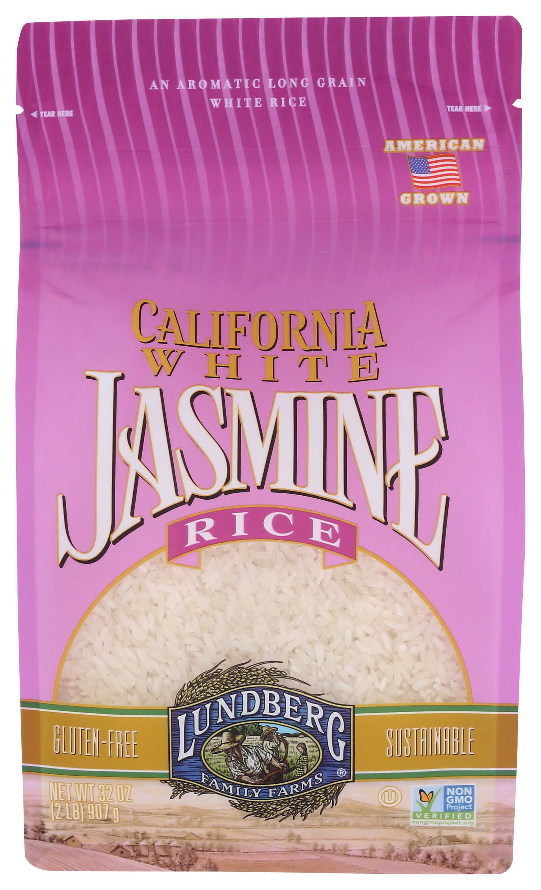 Lundberg Farms Eco Farmed California White Jasmine Rice, 2 Pound -- 6 Per Case