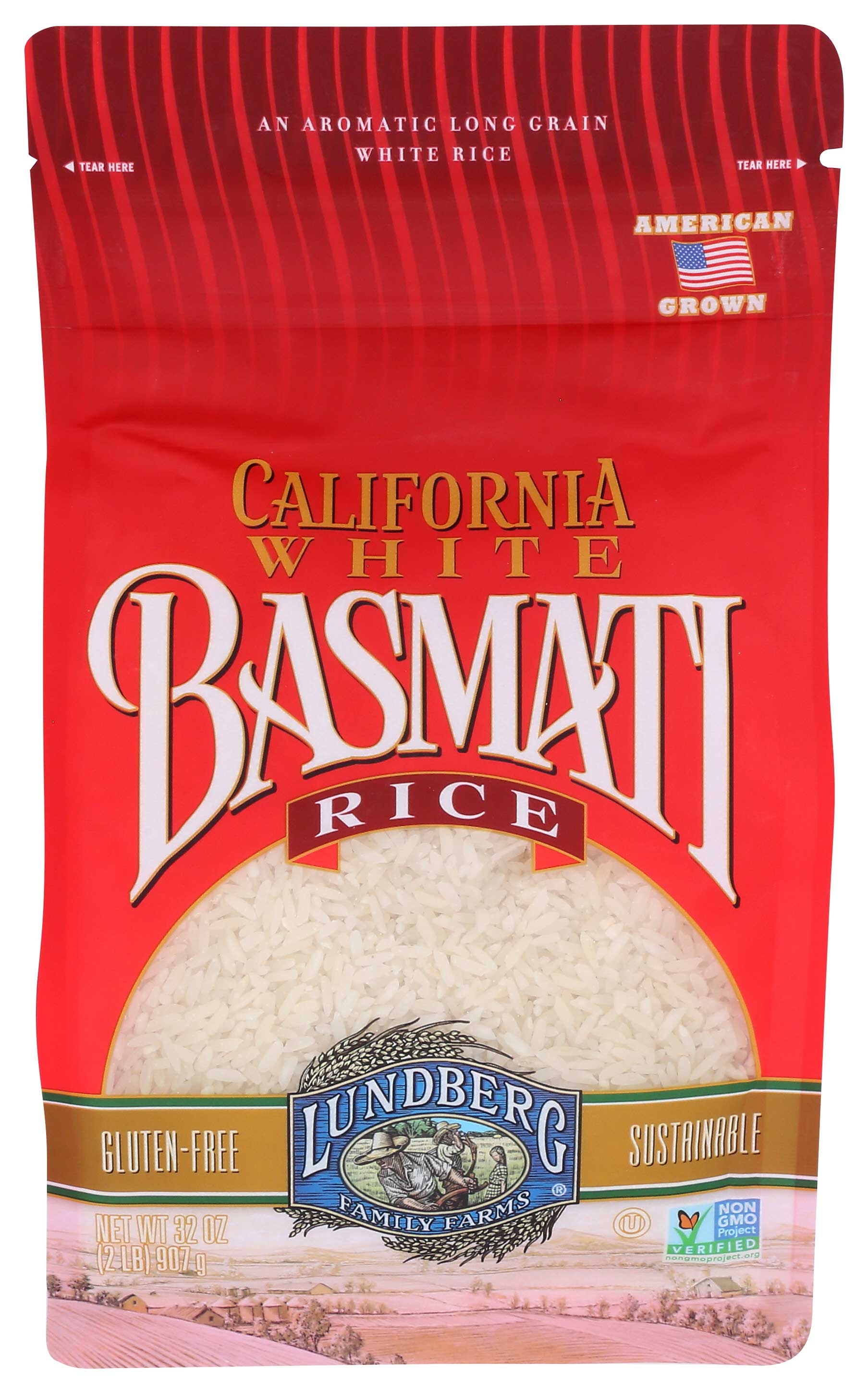 Lundberg Family Farms Basmati Rice White, 2 Pound -- 6 per case