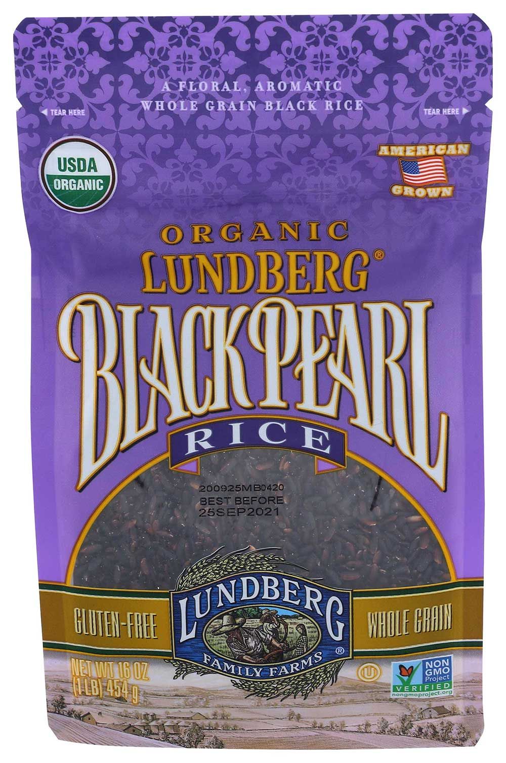 Lundberg Organic Black Pearl Rice, 1 Pound -- 6 Per Case