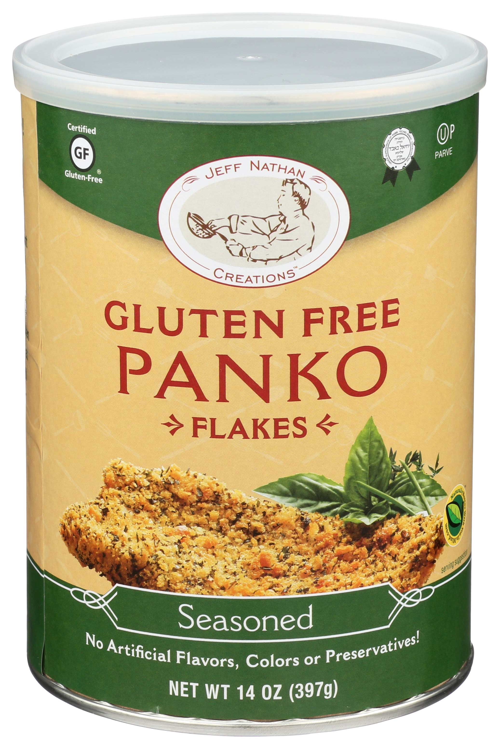 Jeff Nathan Creations Gluten Free Seasoned Panko Bread Flake, 14 Ounce -- 12 per case
